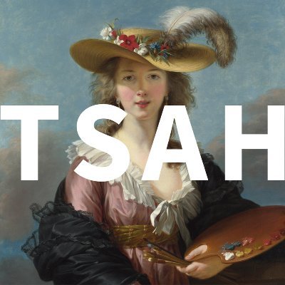 TSAH logo with background image of detail from a painting of Élisabeth Louise Vigée Le Brun, Self Portrait in a Straw Hat, after 1782. The National Gallery.